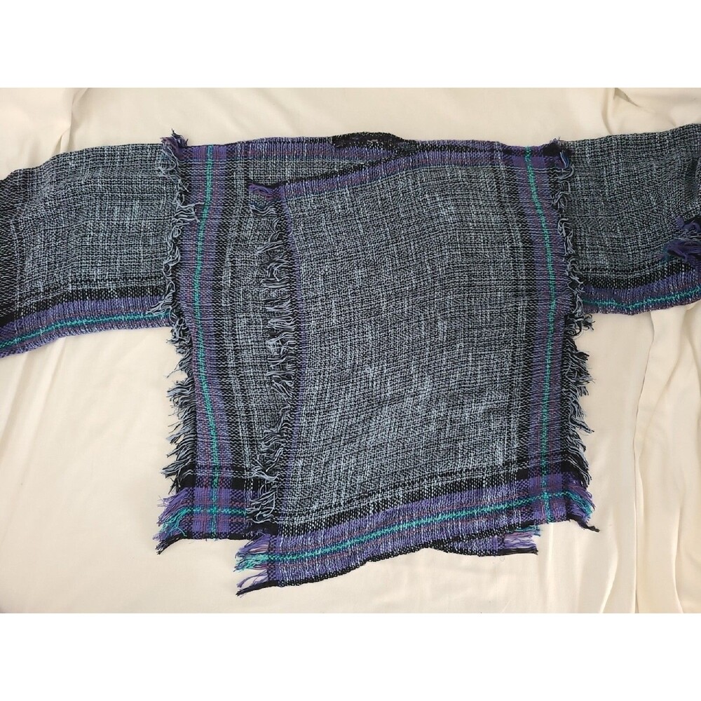 Judi Gaston Art to Wear Open Front Fringe Draping Cardigan Tunic Jacket One Size